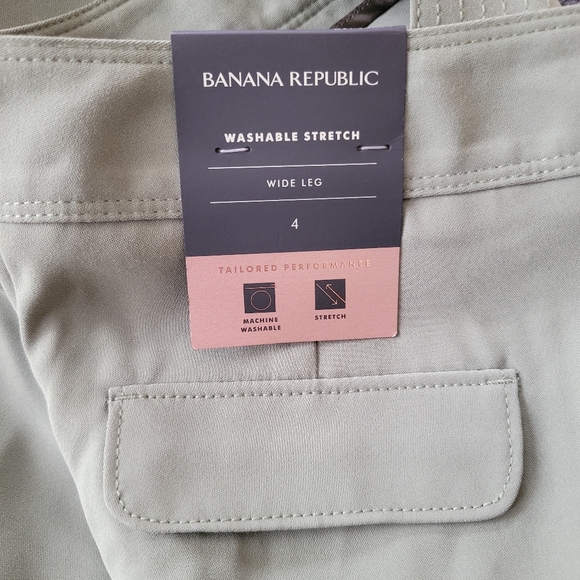 Banana Republic Washable Stretch High Rise Wide Leg Performance Utility Pants 4R - Picture 7 of 8